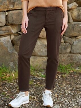 Frank & Eileen Blackrock Peached Twill Pant Sz 6 Coffee Excellent Condition